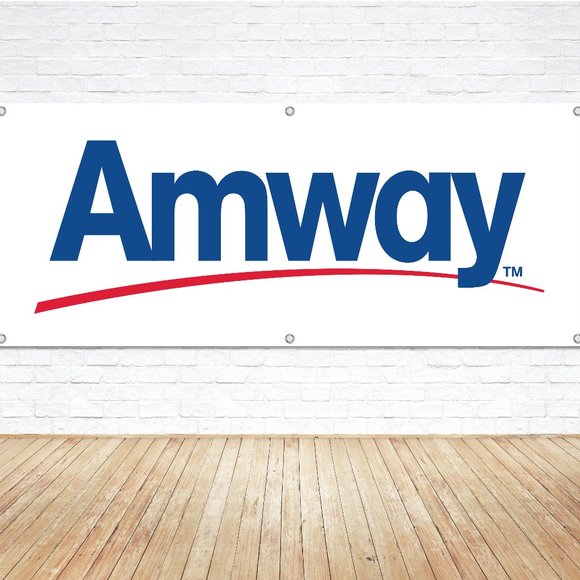 AMWAY Logo Vinyl Banner 4ft. Sign Marketing Healthcare Beauty Home Brand Signage - Picture 1 of 4